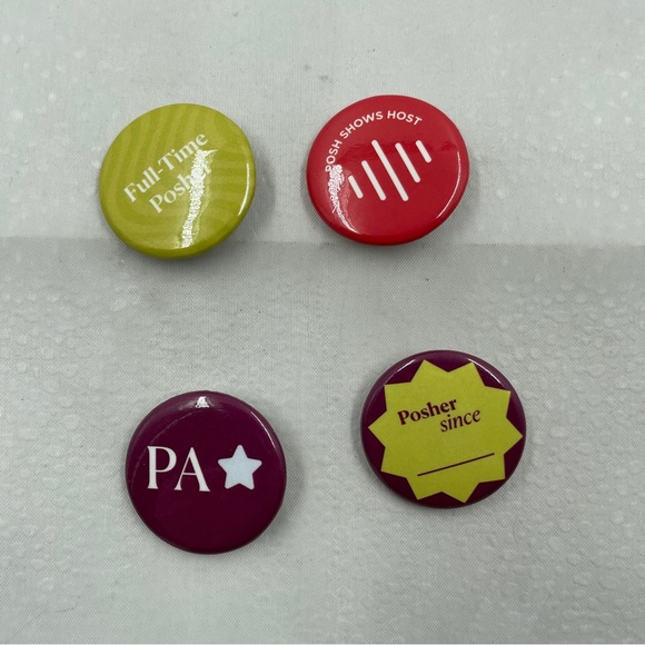Poshmark Button Pins Set Of 4 - Picture 2 of 4
